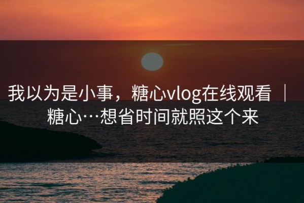 我以为是小事，糖心vlog在线观看 ｜ 糖心…想省时间就照这个来