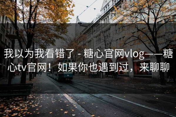 我以为我看错了 - 糖心官网vlog——糖心tv官网！如果你也遇到过，来聊聊