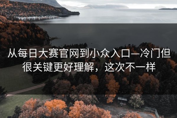 从每日大赛官网到小众入口—冷门但很关键更好理解，这次不一样